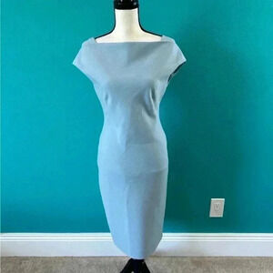 Max Mara blue wool shift dress in size 4